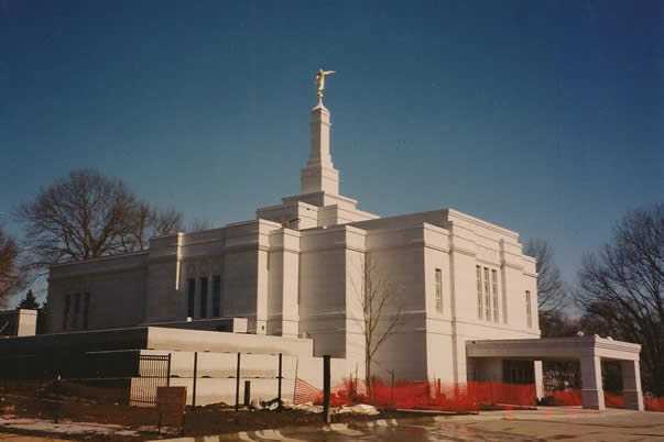 Granite exterior completed Gold Angel Moroni Added to top